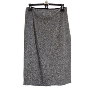 Black Satin Slip Skirt Lace Trim Elastic Waist Vintage Style‎